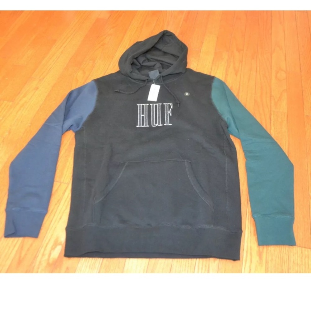 HUF PULLOVER BLACK/GREEN/BLUE HOODIE PACSUN